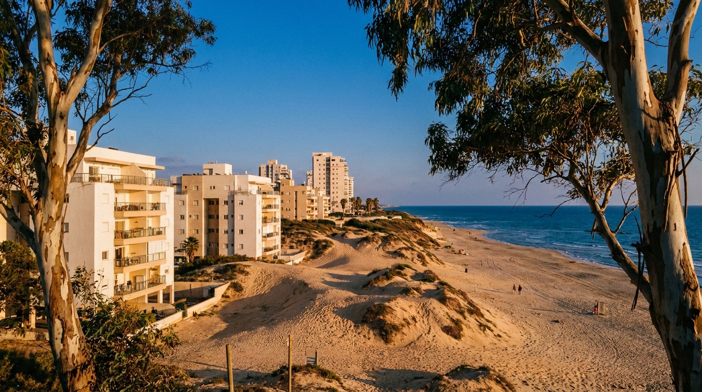 Immeubles résidentiels près des dunes et de la plage, Hadera